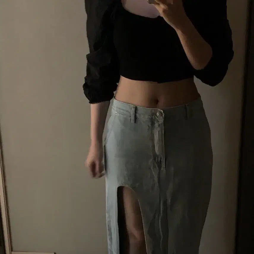[BUNJANG] Mijemmu Deep Slit Long Skirt / 미젬므 딥트임 롱 sk