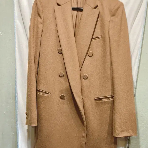 [BUNJANG] TIME Beige Wool Cashmere Coat / TIME 한섬 타임 베이지 코트