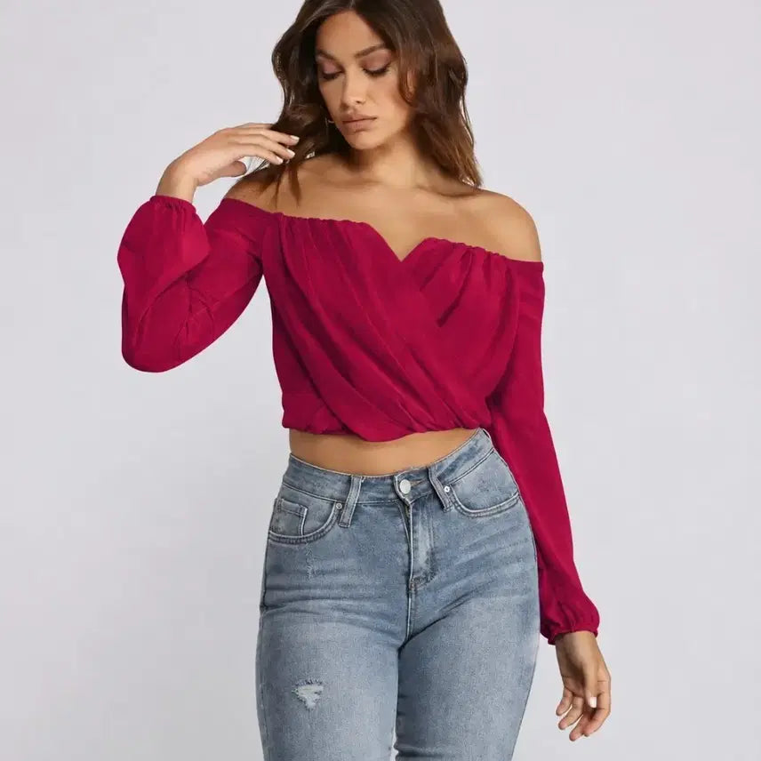 [BUNJANG] Windsor Red Cropped Top - Size S / 윈저 레드 크롭탑 S
