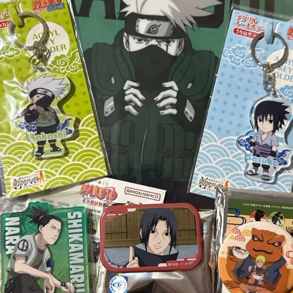[BUNJANG] Naruto Acrylic Keychain & Pin Badge Set / 나루토 굿즈 공굿 아크릴 키홀더 카카시 사스케 캔뱃지