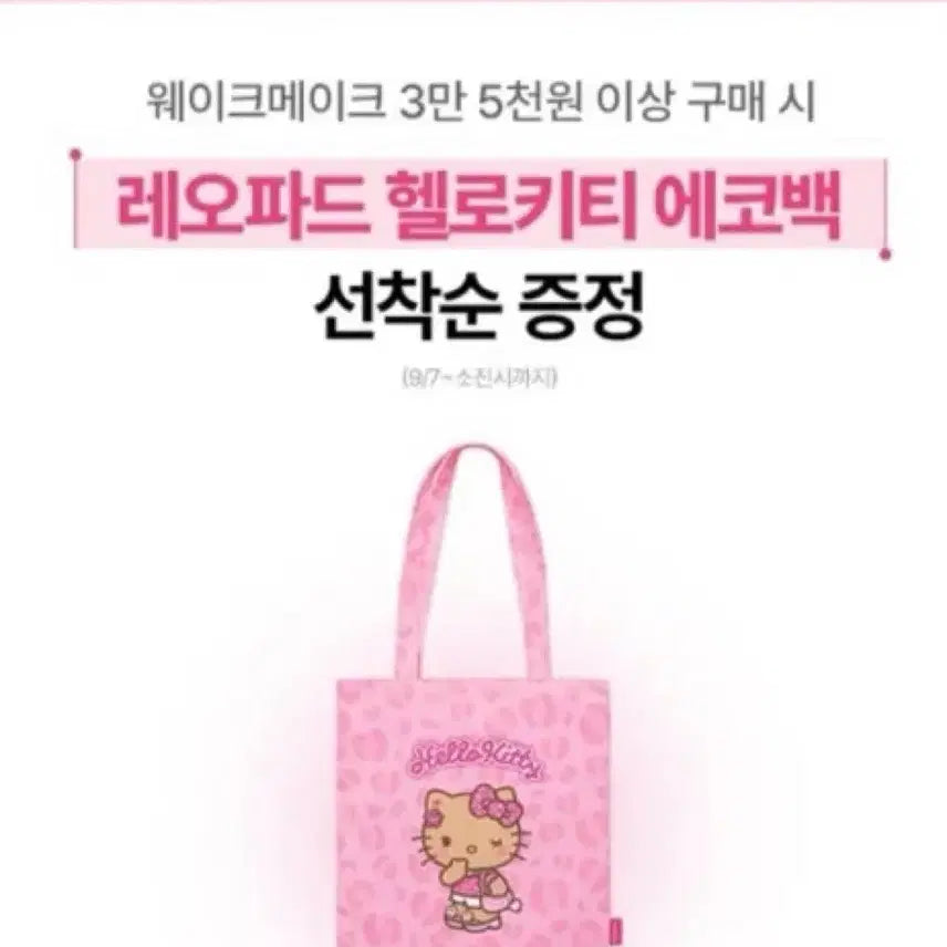 [BUNJANG] WAKEMAKE Leopard Hello Kitty Eco Bag (Sealed) / 올리브영 웨이크메이크 레오파드 헬로키티 에코백 미개봉