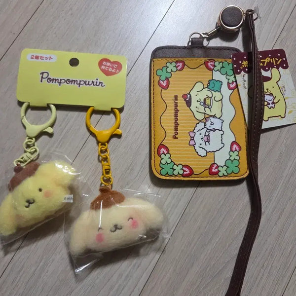 [BUNJANG] Pompompurin Keychain Set (2 pcs) + Lil' Pass Card Holder / 폼폼푸린 키링 2개 세트 + 릴패스 카드지갑