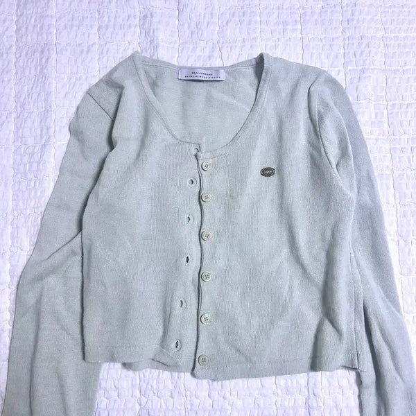 [BUNJANG] Mint Cropped Cardigan / 민트 크롭 가디건