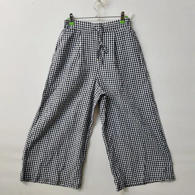 [BUNJANG] Gingham Check Elastic Waist Pants / 깅엄 체크 밴딩 팬츠