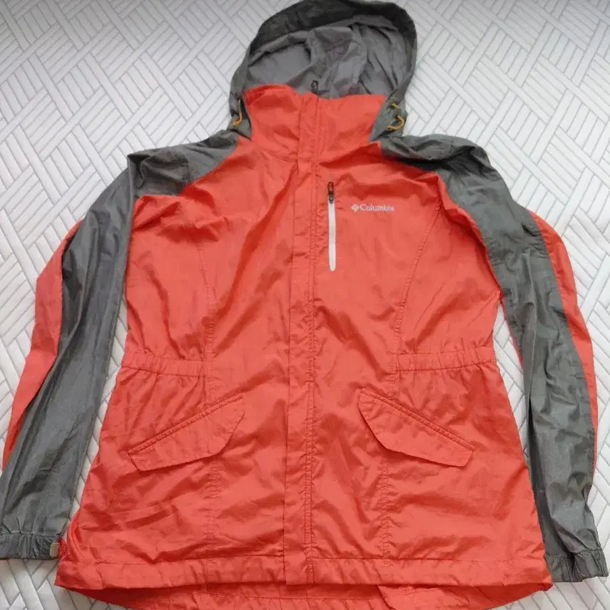 [BUNJANG] Columbia Windbreaker Jacket Khaki/Grapefruit XL / 컬럼비아 바람막이 자켓 자몽/카키 XL