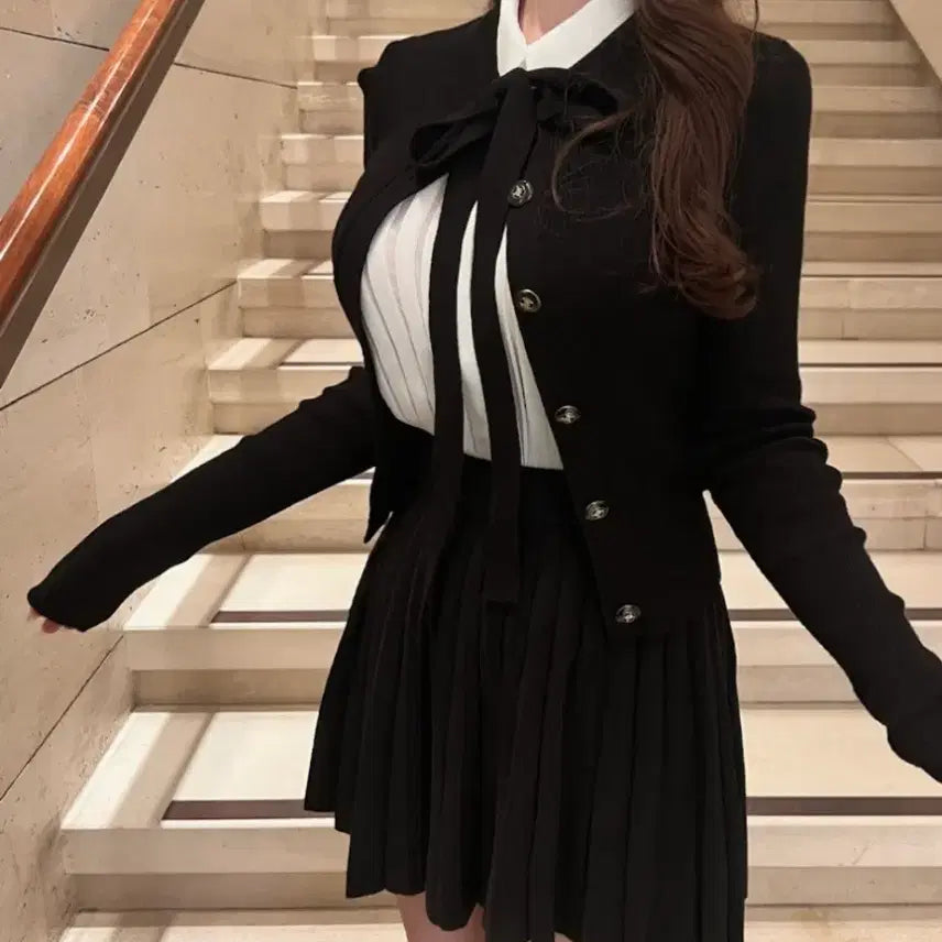 [BUNJANG] Mielle Three-Piece Set - White/Black / 수입의류 쓰리피스세트 문피버 미엘르