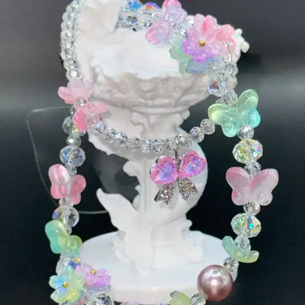 [BUNJANG] Handmade Crystal Two-Way Keychain (Spring) / 핸드메이드 크리스탈 투웨이 키링(스프링)