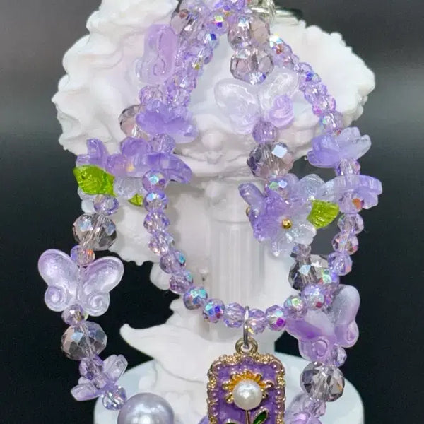 [BUNJANG] Handmade Crystal Two-Way Keyring (Purple) / 핸드메이드 크리스탈 투웨이 키링(퍼플)