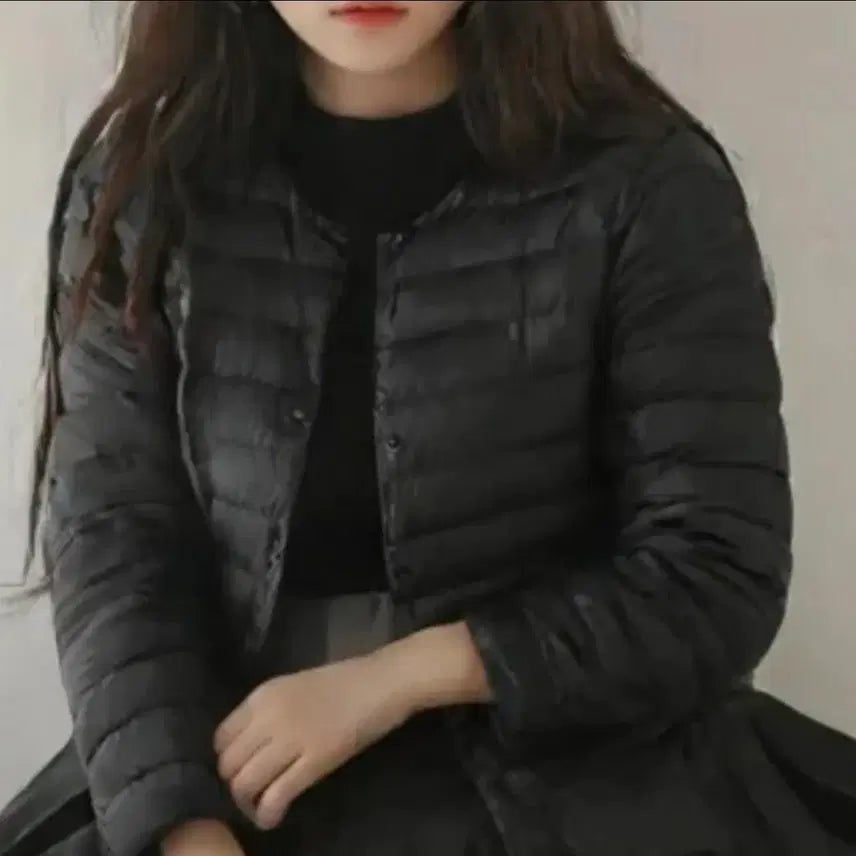 [BUNJANG] Women's Lightweight Padded Jumper - Black / 여성 경량 패딩 점퍼 검정