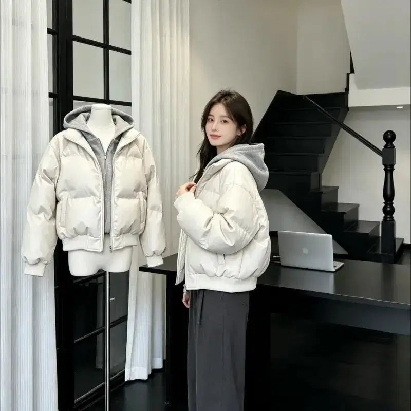 [BUNJANG] Hooded Padded Jumper Ivory / 후드 패딩 점퍼 아이보리