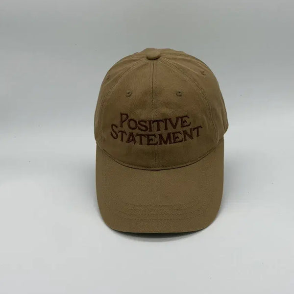 [BUNJANG] Positive Statement Beige Ball Cap Hat / [F] 포지티브 스테이트먼트 베이지 볼캡 모자