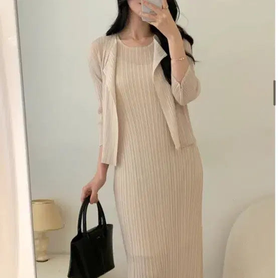 [BUNJANG] Affuz Pleats Set (Includes Inner Slip) / 어퓨즈 플리츠 원피스세트 (이너슬립) 포함 팝니다 !!