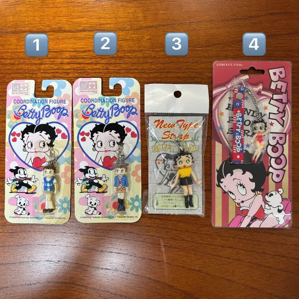 [BUNJANG] Retro Betty Boop Style Coded Keyring Set / 고전 베티붑 코디 키링 4종