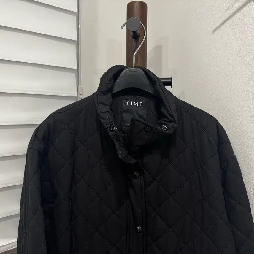 [BUNJANG] TIME Black Diamond Quilting Padded Jacket / TIME 타임 블랙 다이아 퀼팅 패딩 자켓
