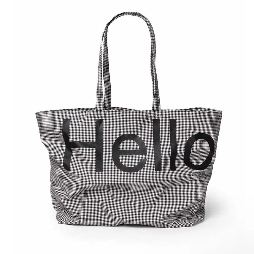 [BUNJANG] Hellodude Big Tote Bag Black Check / 헬로듀드 Big tote bag 빅 토트백 블랙 체크