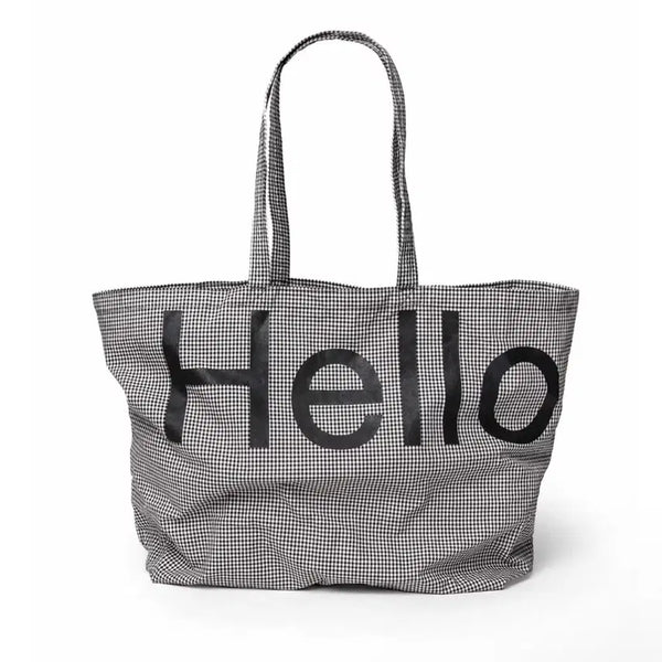 [BUNJANG] Hellodude Big Tote Bag Black Check / 헬로듀드 Big tote bag 빅 토트백 블랙 체크
