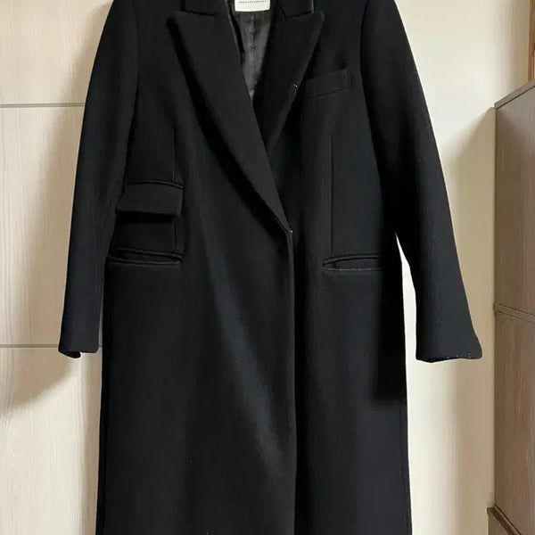 [BUNJANG] UNDERSTANDING Color Block Long Coat (Black) / 언더스탠딩 (UNDERSTANDING) 칼라 배색 포인트 롱 코트(블랙)