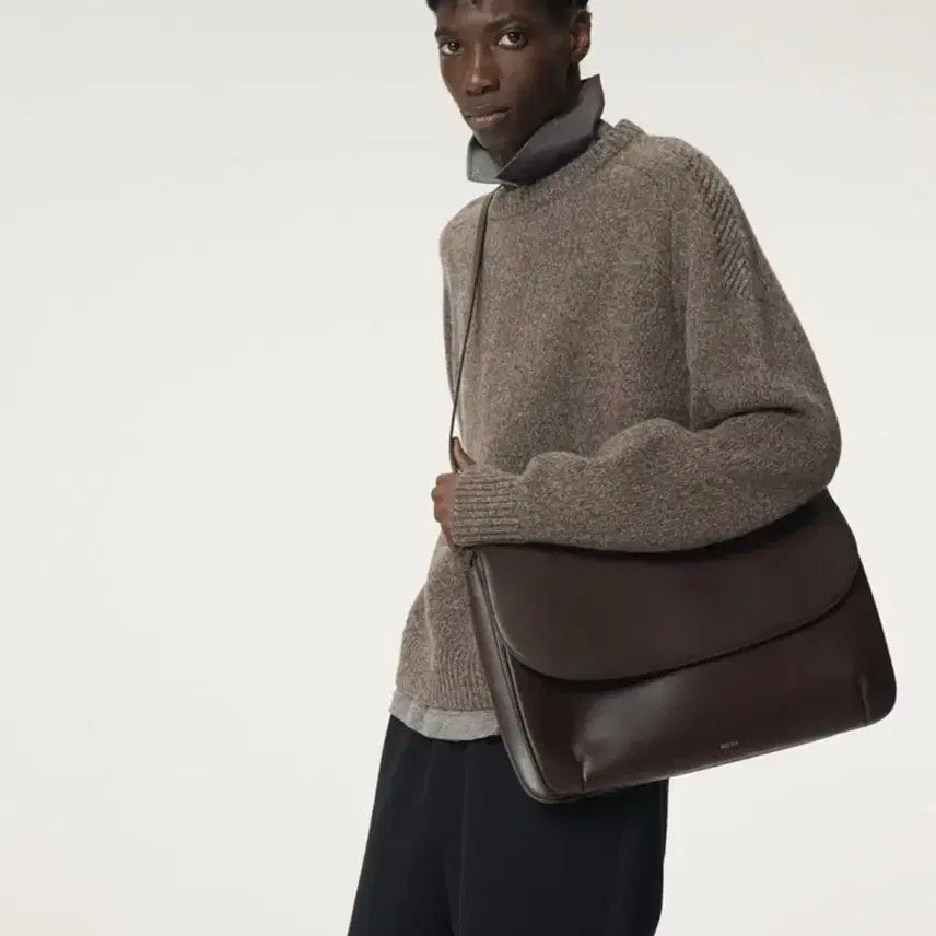 [BUNJANG] Recto Wool Shetland Knit Melange Brown M / 렉토 울 셔틀랜드 니트 멜란지브라운 M