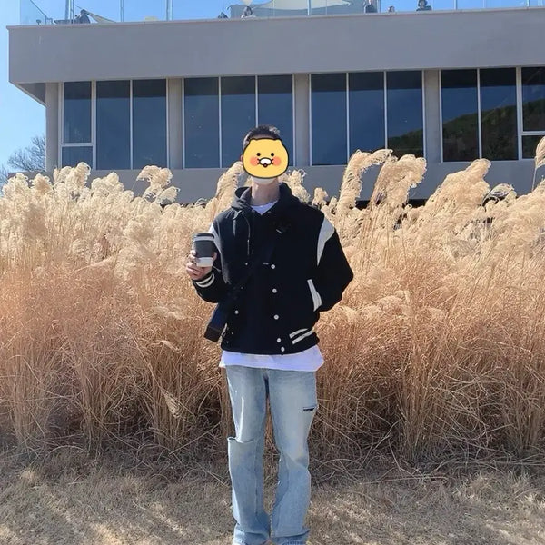 [BUNJANG] Birthday Suit Varsity Jacket Stadium Black / [L] 벌스데이수트 바시티 자켓 스타디움 블랙