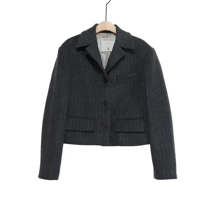 [BUNJANG] Maison Marais Striped Wool Crop Jacket 36 / 메종마레 MAISON MARAIS 스트라이프 울 크롭 자켓 36
