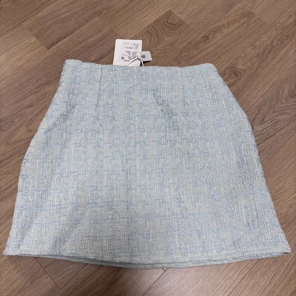[BUNJANG] Tweed Blue Skirt / 트위드 블루 스커트