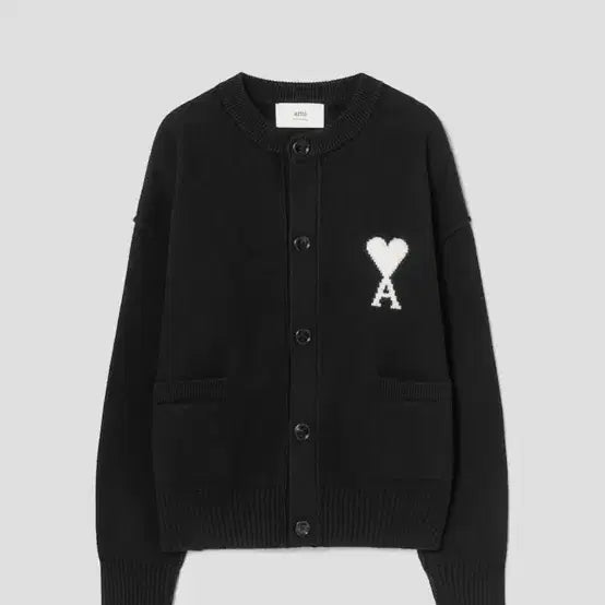 [BUNJANG] AMI Heart Logo Cardigan Black / AMI 하트 로고 가디건 블랙