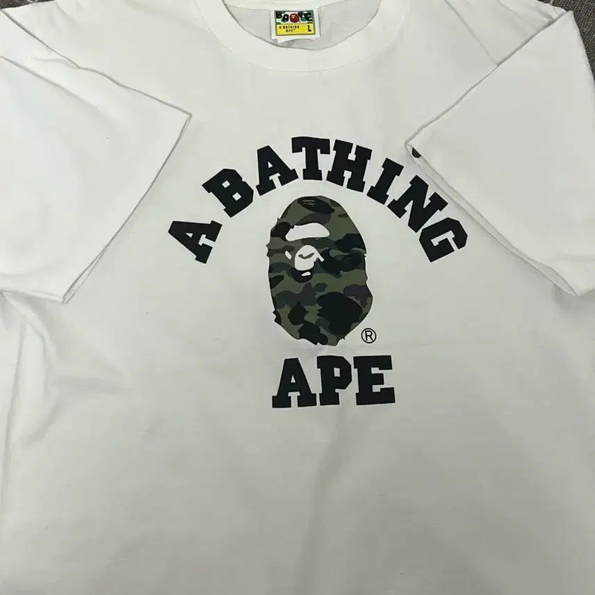 [BUNJANG] BAPE Camo Logo T-Shirt Size L / 베이프 카모 로고 반팔 L사이즈
