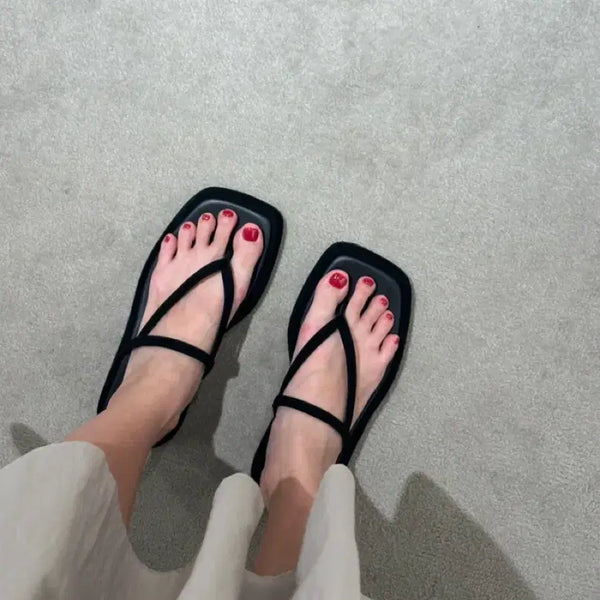 [BUNJANG] L'eseptember V Line Leather Sandal / 르셉템버 르917 신발 샌들 V LINE LEATHER SANDAL