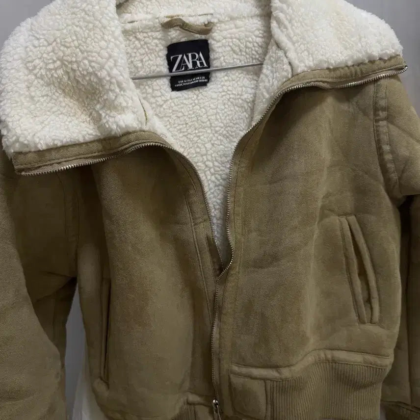 [BUNJANG] Zara Shearling Lined Leather Jacket / 자라 무스탕