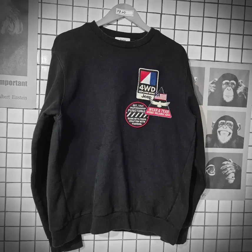 [BUNJANG] Jeep Black Sweatshirt / Jeep 맨투맨 블랙  0920