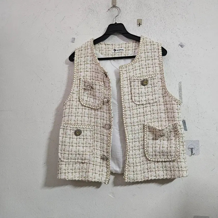 [BUNJANG] Checkered Tweed Vest / 체크 트위드 조끼 베스트