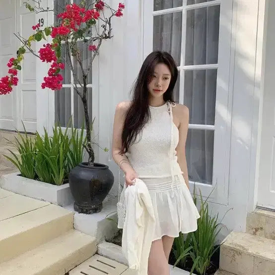 [BUNJANG] LEEDS Pin Tuck Leaf Skirt / 리즈 더위시 leeds 치마 핀턱 리프 스커트