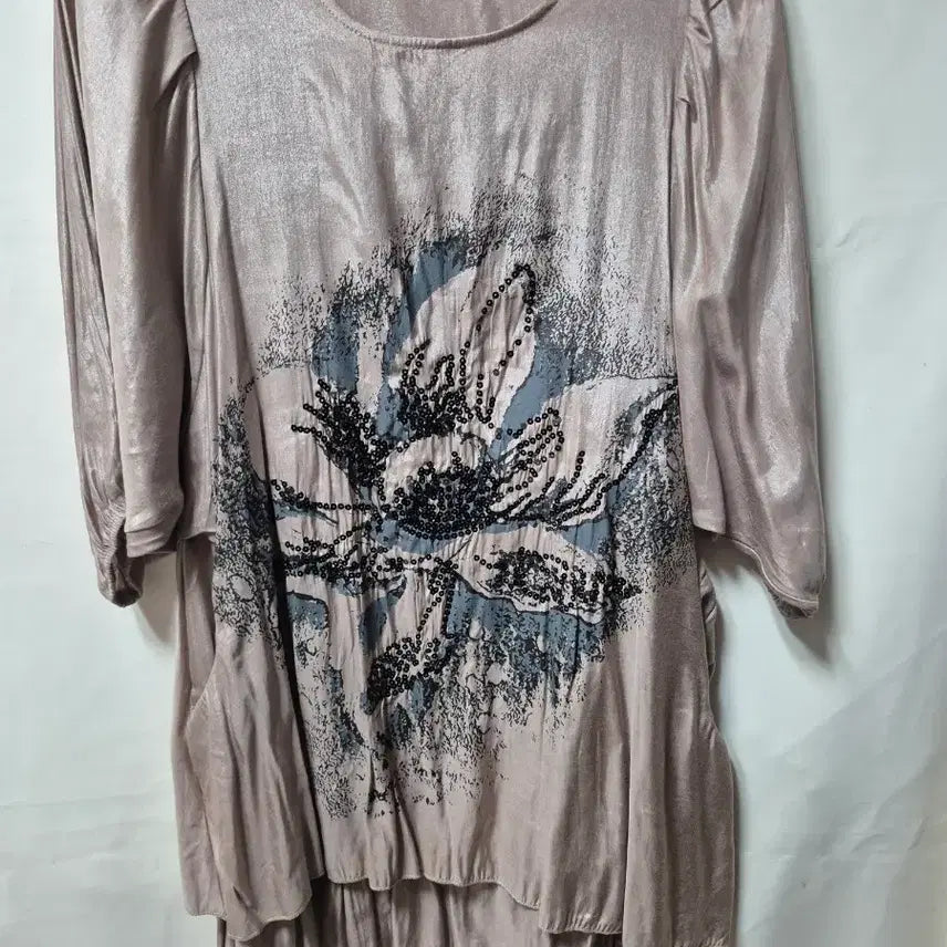 [BUNJANG] Sophie Flower Pattern Sequin Blouse XL / 블라우스 꽃무늬 스팽글 블라우스 XL