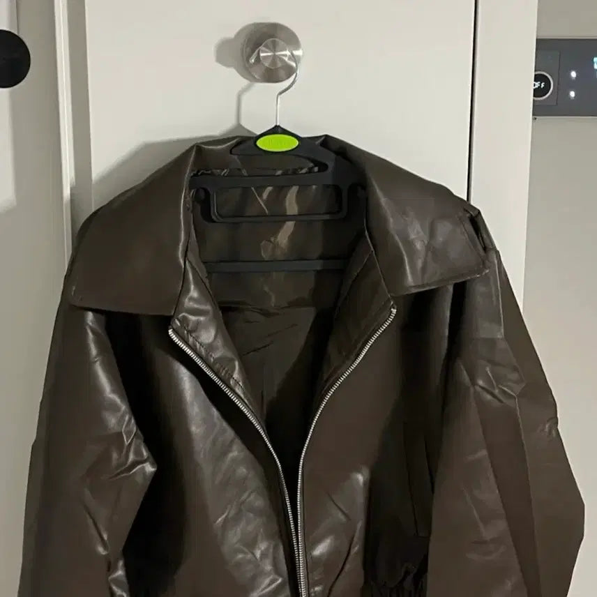 [BUNJANG] Brown Leather Jacket / 브라운 레더 자켓