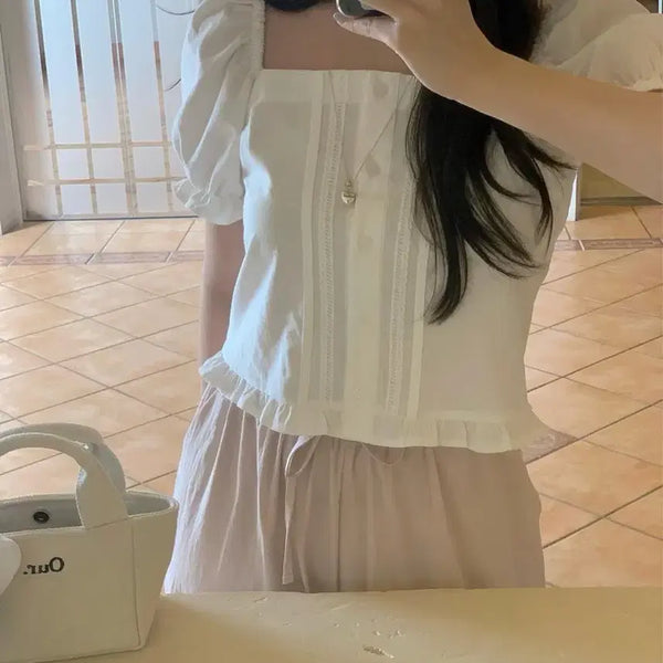 [BUNJANG] Live Hour Set Blouse Pants / 리브아워 세트 블라우스 팬츠