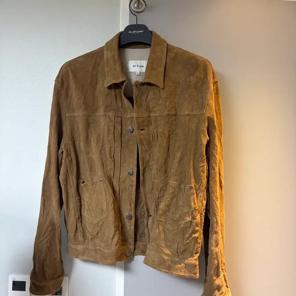[BUNJANG] Artifects Washed Suede Trucker Jacket Camel / 아트이프액츠 워시드 고트 스웨이드 트러커 자켓 카멜