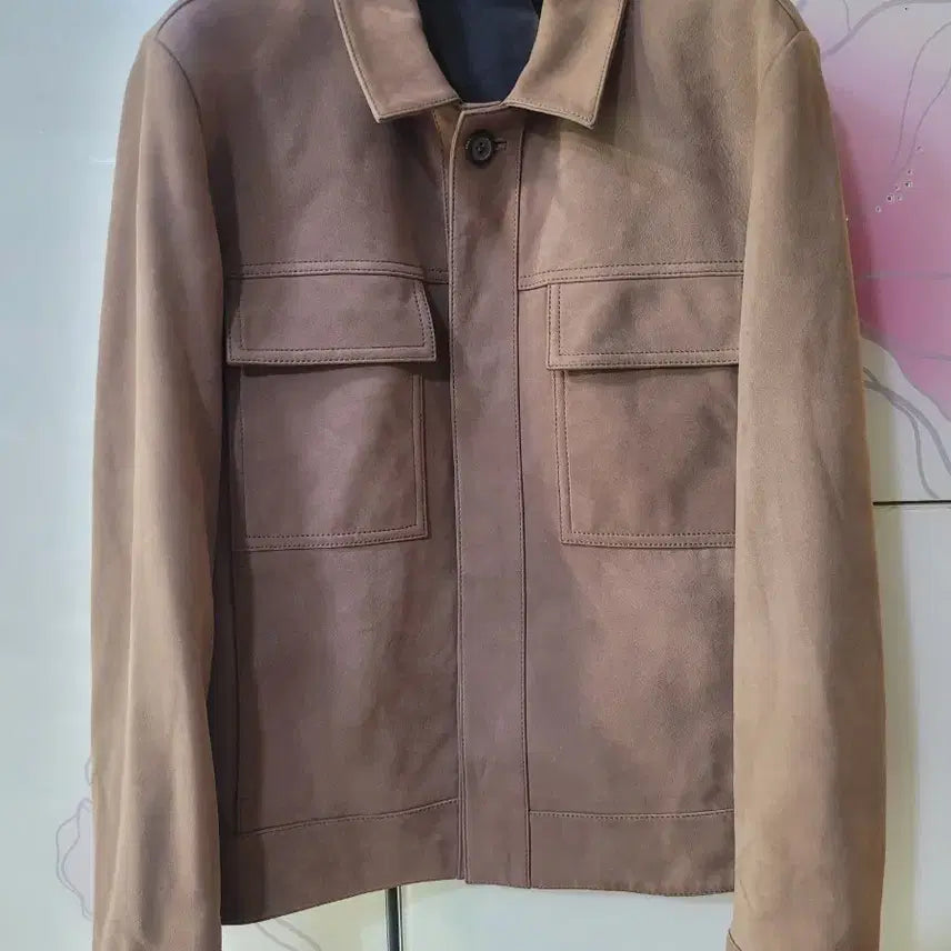[BUNJANG] Solid Homme Lambskin Leather Jacket Beige / 솔리드옴므 양가죽 자켓 베이지