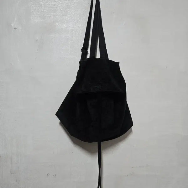[BUNJANG] ENZO BLUES Black Velvet String Backpack / 엔조블루스 블랙  벨벳 스트링 백팩