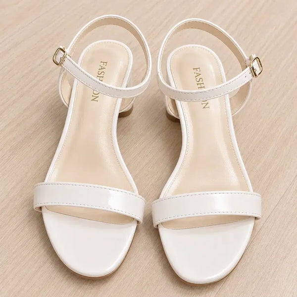 [BUNJANG] Fashion Basic Strap Sandals Ivory 5cm Heel - Size 245cm / [1회착용] 넘 예쁜 기본 스트랩 샌들 아이보리 컬러