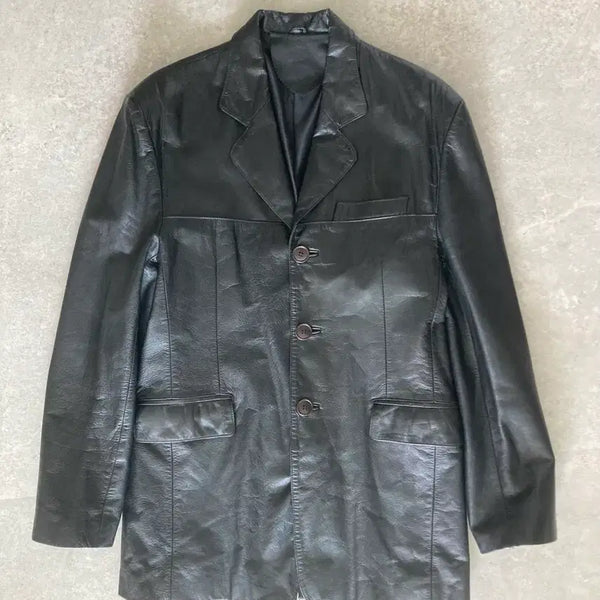 [BUNJANG] Black Leather Jacket / 레더자켓 소가죽 블랙 자켓 MADE IN KOREA