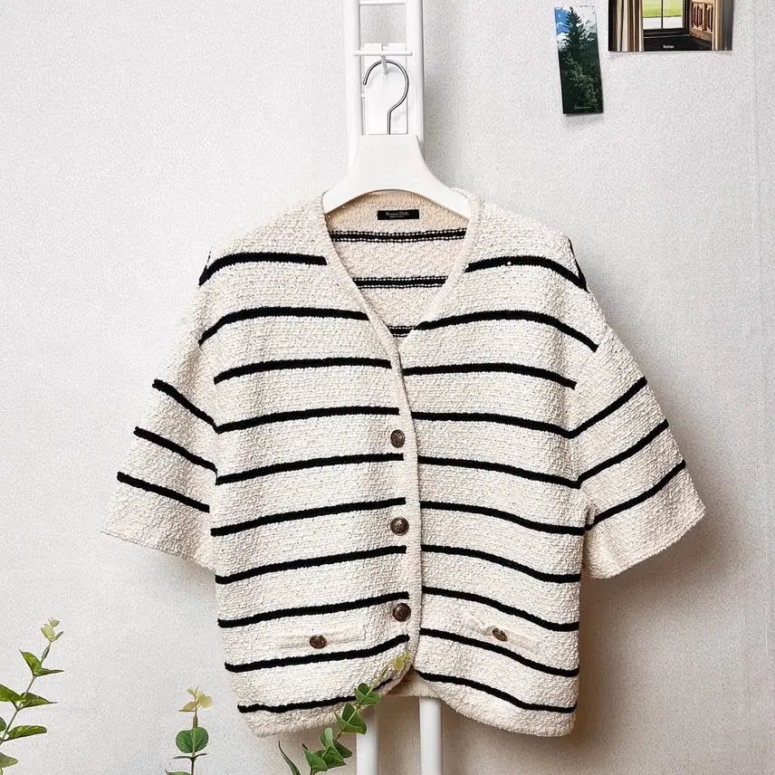 [BUNJANG] Massimo Dutti Striped Knit Cardigan / 마시모두띠 스트라이프 니트 가디건 M