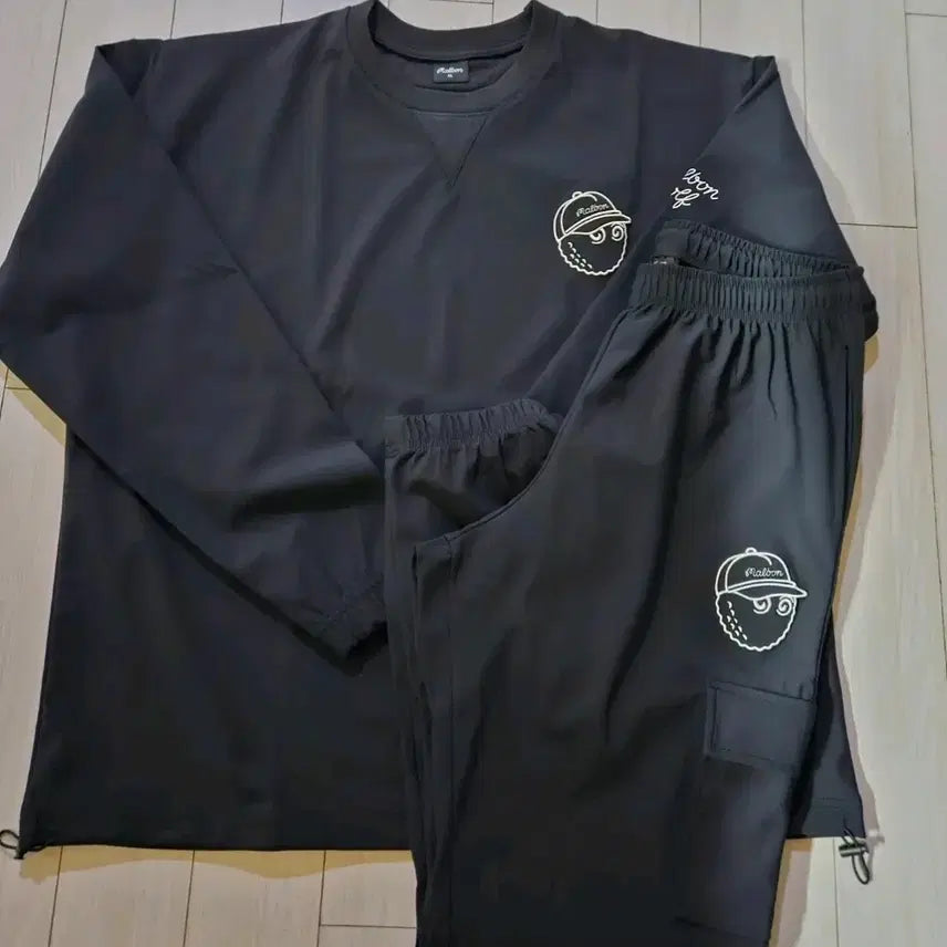 [BUNJANG] Malbon Couple Black Functional Training Set / 말본 커플블랙 기능성 트레이닝 세트