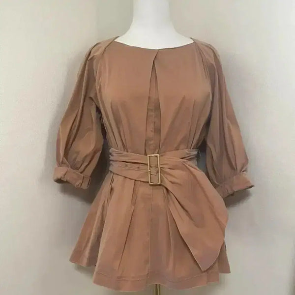 [BUNJANG] Obzee Belt Blouse / 오브제 벨트 블라우스