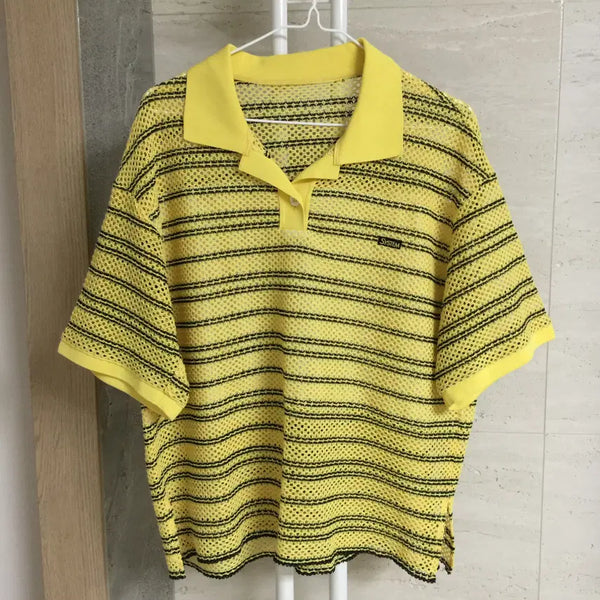 [BUNJANG] SYSTEM 25 Half-Sleeve Knit Polo 55 / SYSTEM 시스템 25년 반팔 카라 니트 55