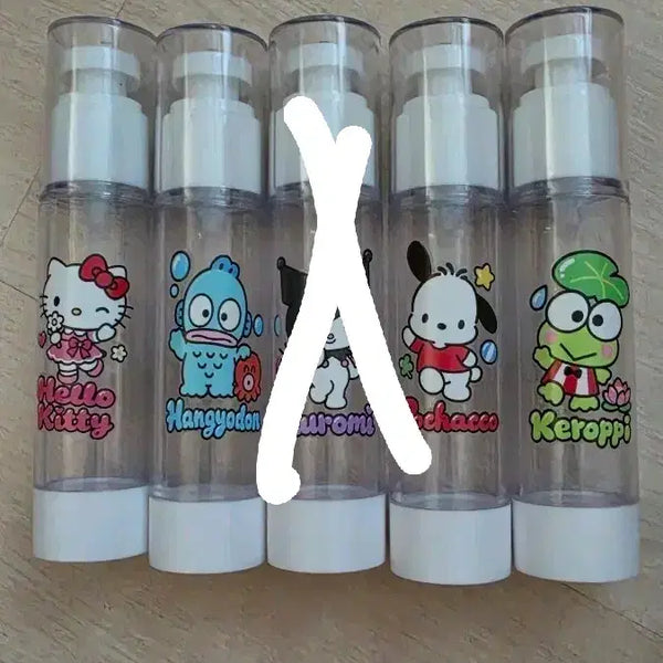 [BUNJANG] Sanrio Characters Airless Pump Containers - Kitty, Hangyodon, Kuromi, Pochacco, Keroppi / 키티 교동 쿠로 포차 케로 에어리스 펌프 용기 새상품 (개당단가)