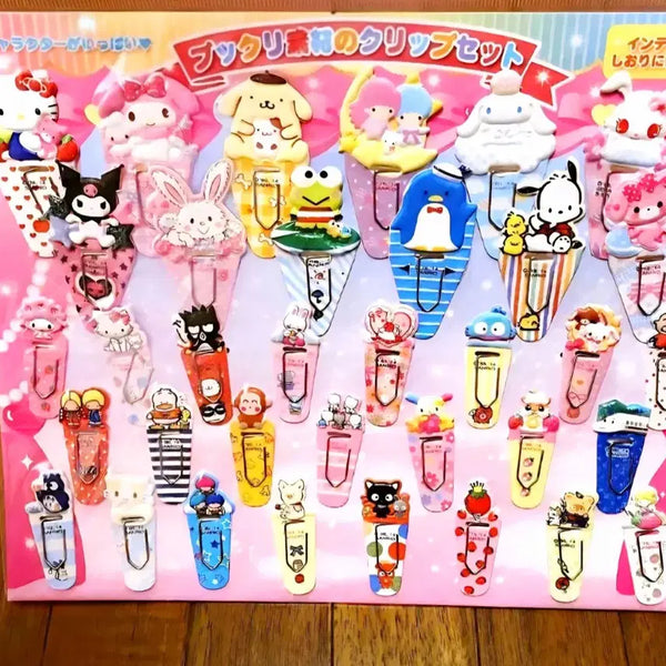 [BUNJANG] Sanrio Character Clip Set (35 Types) / 산리오 클립 35종세트,키티 집게, 우사하나 클립, 마슈마로 클립