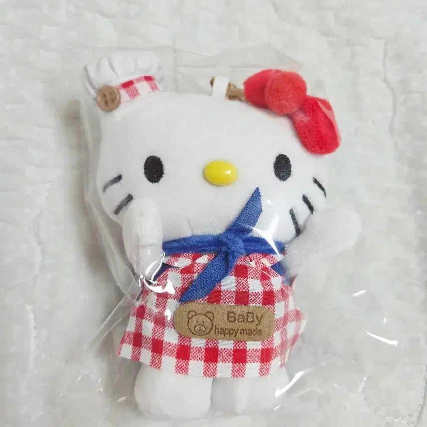 [BUNJANG] Sanrio Hello Kitty Doll Keychain (Red Check) / 산리오 헬로키티 인형 키링 (레드 체크)