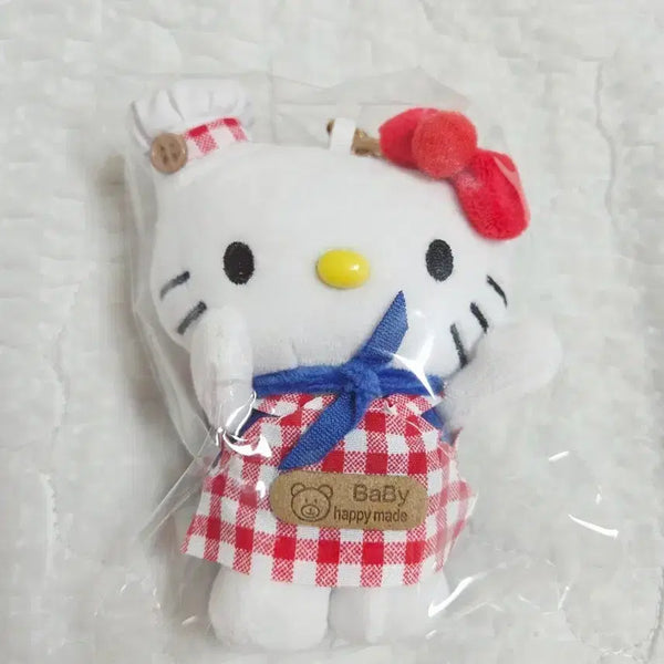 [BUNJANG] Sanrio Hello Kitty Doll Keychain (Red Check) / 산리오 헬로키티 인형 키링 (레드 체크)
