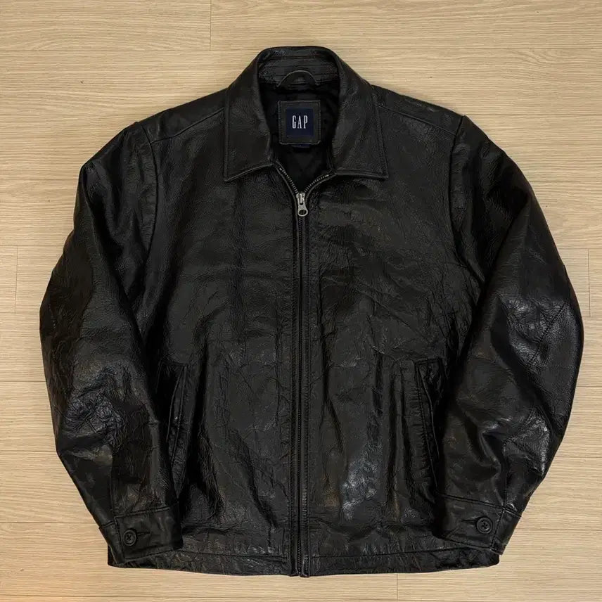 [BUNJANG] Old Gap 00s Black Leather Jacket / [S] 00s 올드갭 레더 자켓 블랙