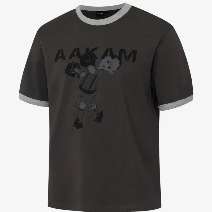 [BUNJANG] Arkham Punch Boy Printed Ringer Top (Dark Gray) / 아캄 펀치보이 프린티드 링커 탑 (다크그레이)